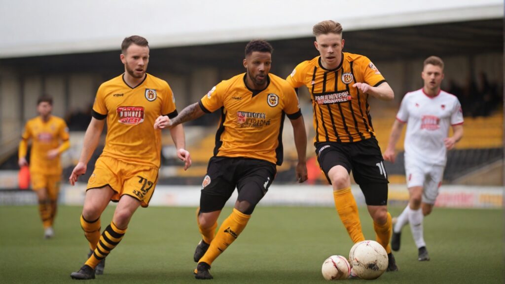 Maidstone United vs Stevenage playing in an FA Cup soccer game